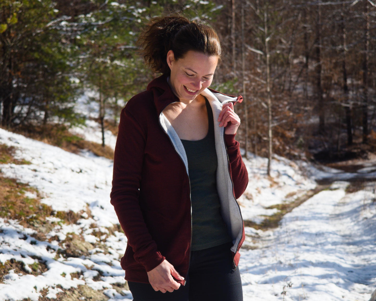 Double Layer Women's Merino Hoodie | Extra Warm Wool Fleece Zip-up Sweater