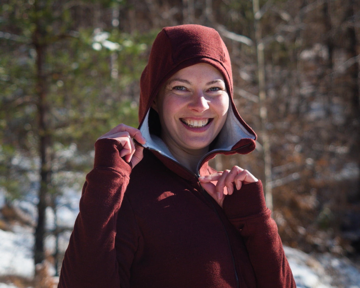 Double Layer Women's Merino Hoodie | Extra Warm Wool Fleece Zip-up Sweater