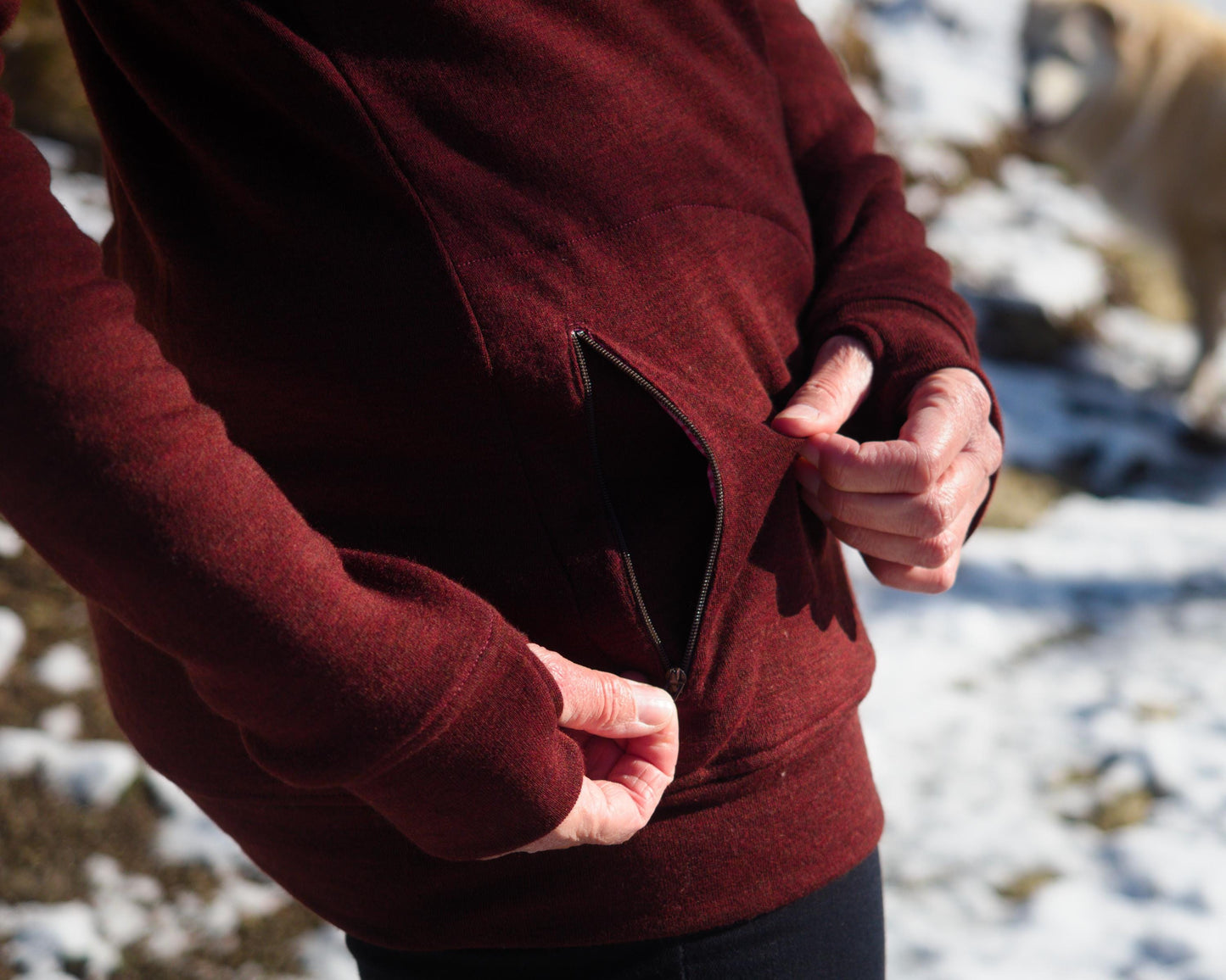 Double Layer Women's Merino Hoodie | Extra Warm Wool Fleece Zip-up Sweater