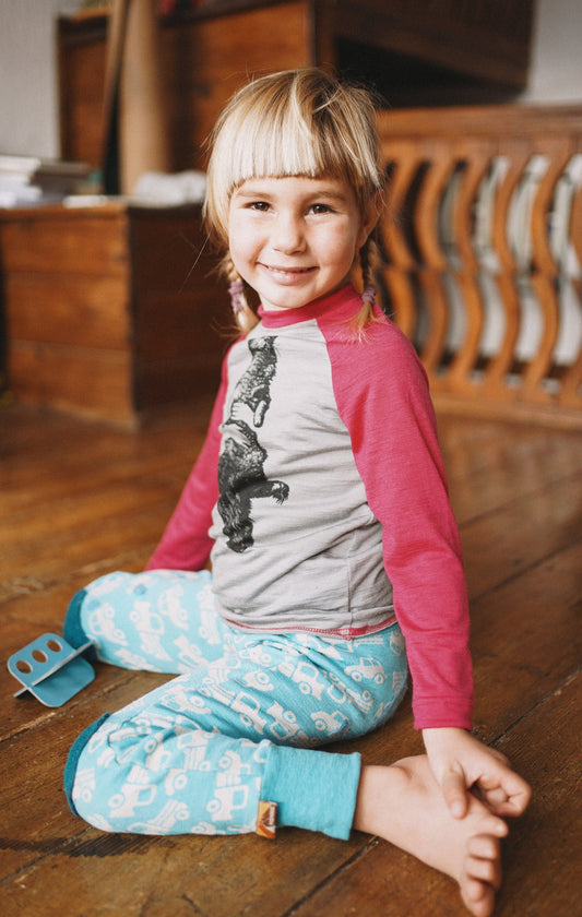 Cat Print Merino T-shirs for Kids