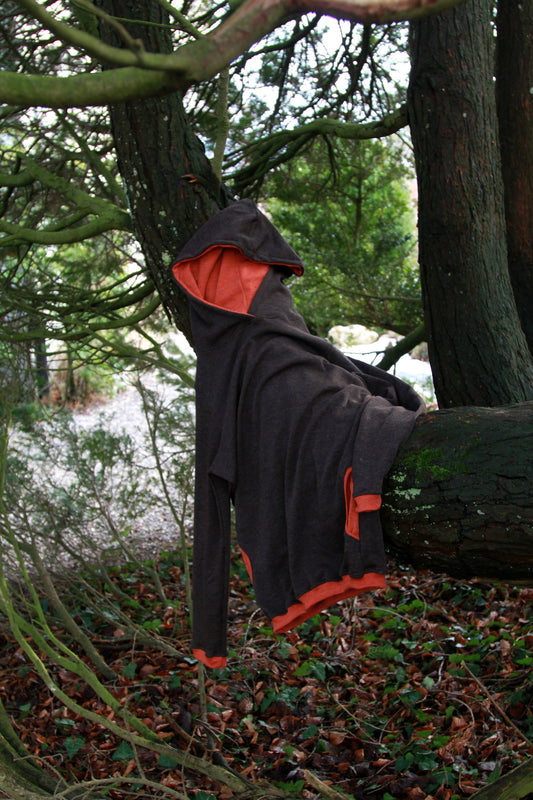 Merino Hoodie Brown&Orange