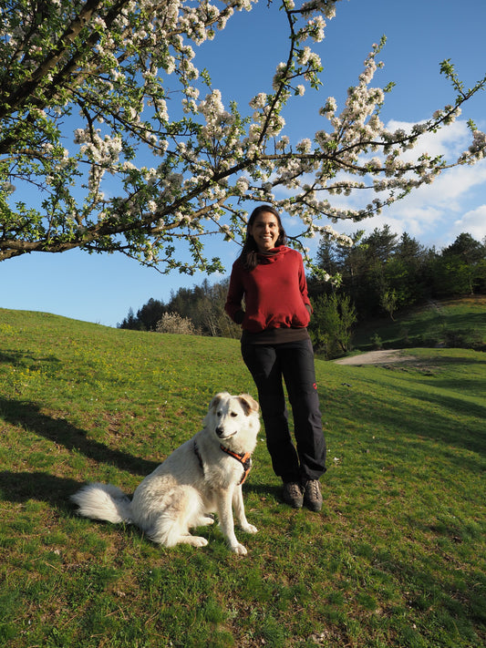 Female Merino Hoodie Red&Brown