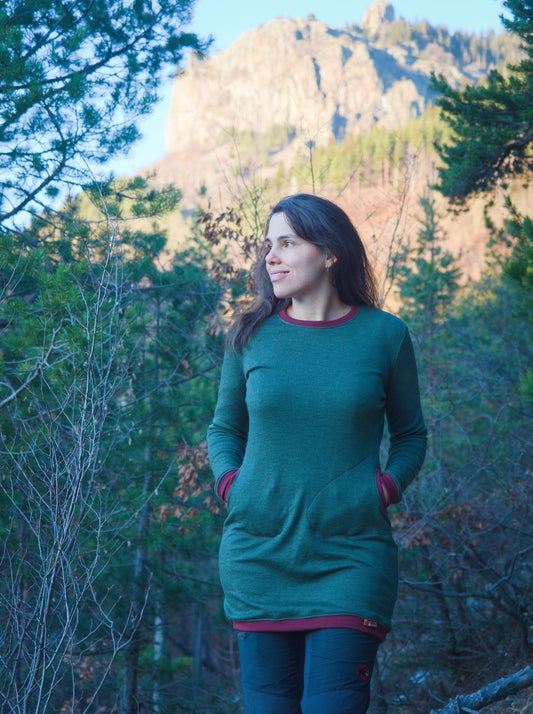 Crew Neckline Merino Wool Dress