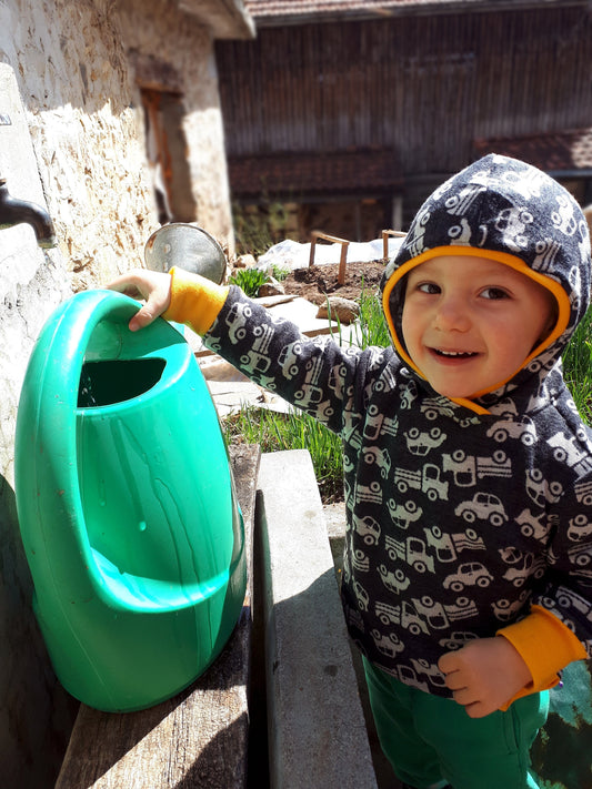 Kids Merino Sweater with Cars & Trucks