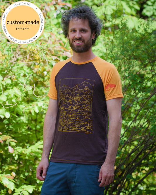 Мъжка мериносова риза Mountains of Europe по поръчка