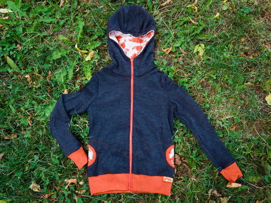 Dark grey Kids Merino Sweater with Zipper