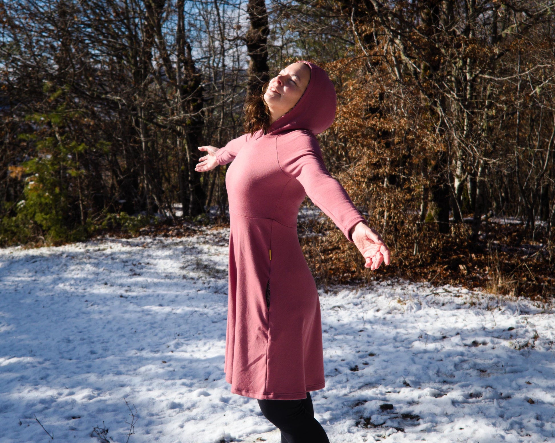winter dress with pockets Corduroy Bubble Sleeve Maxi Dress with Pockets