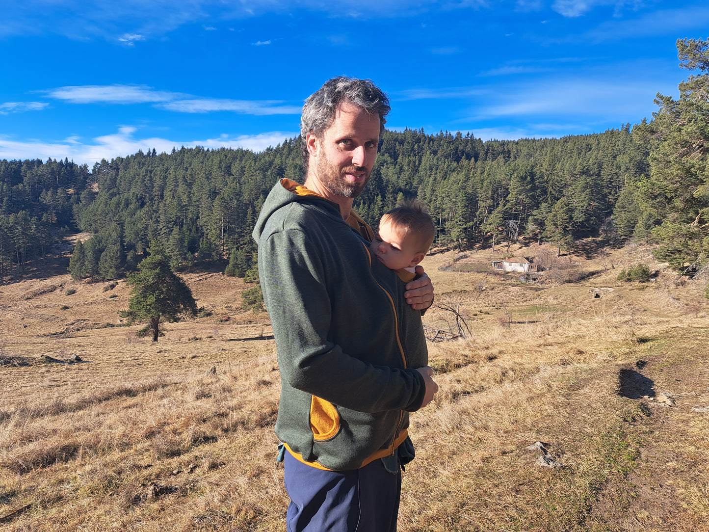 Hoodie aus Merinowolle mit Babytragezusatz