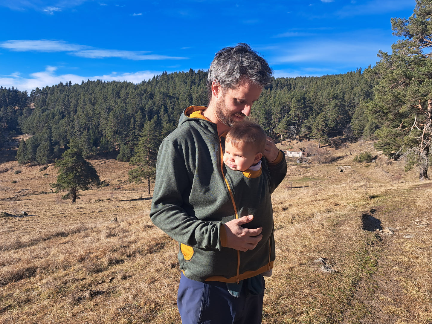 Hoodie aus Merinowolle mit Babytragezusatz