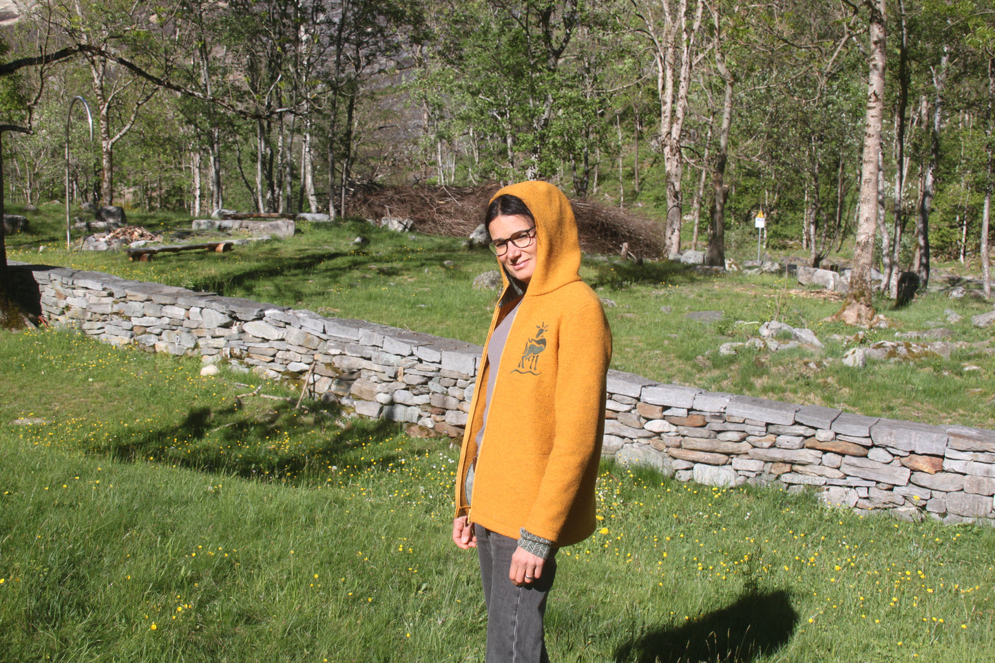 Merinojacke mit Reissverschluss und Taschen