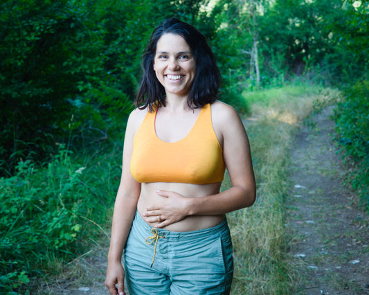Doublesided thin merino wool sports bra