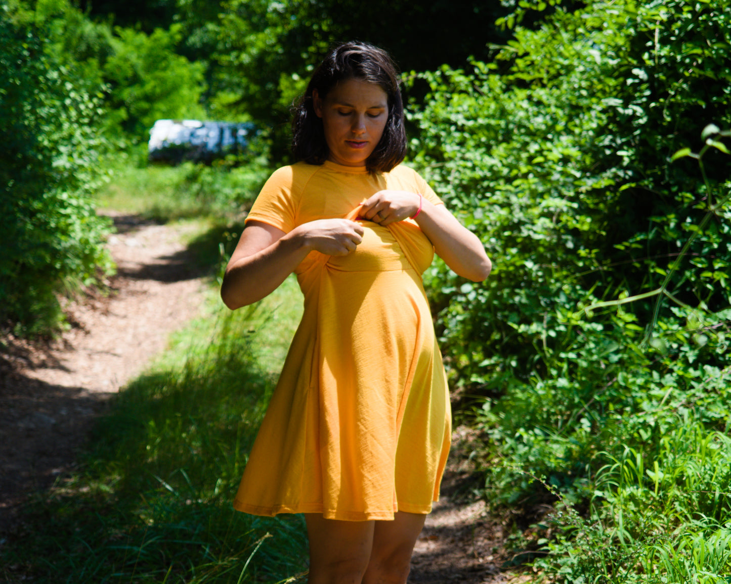 Thin Merino Dress for Breastfeeding