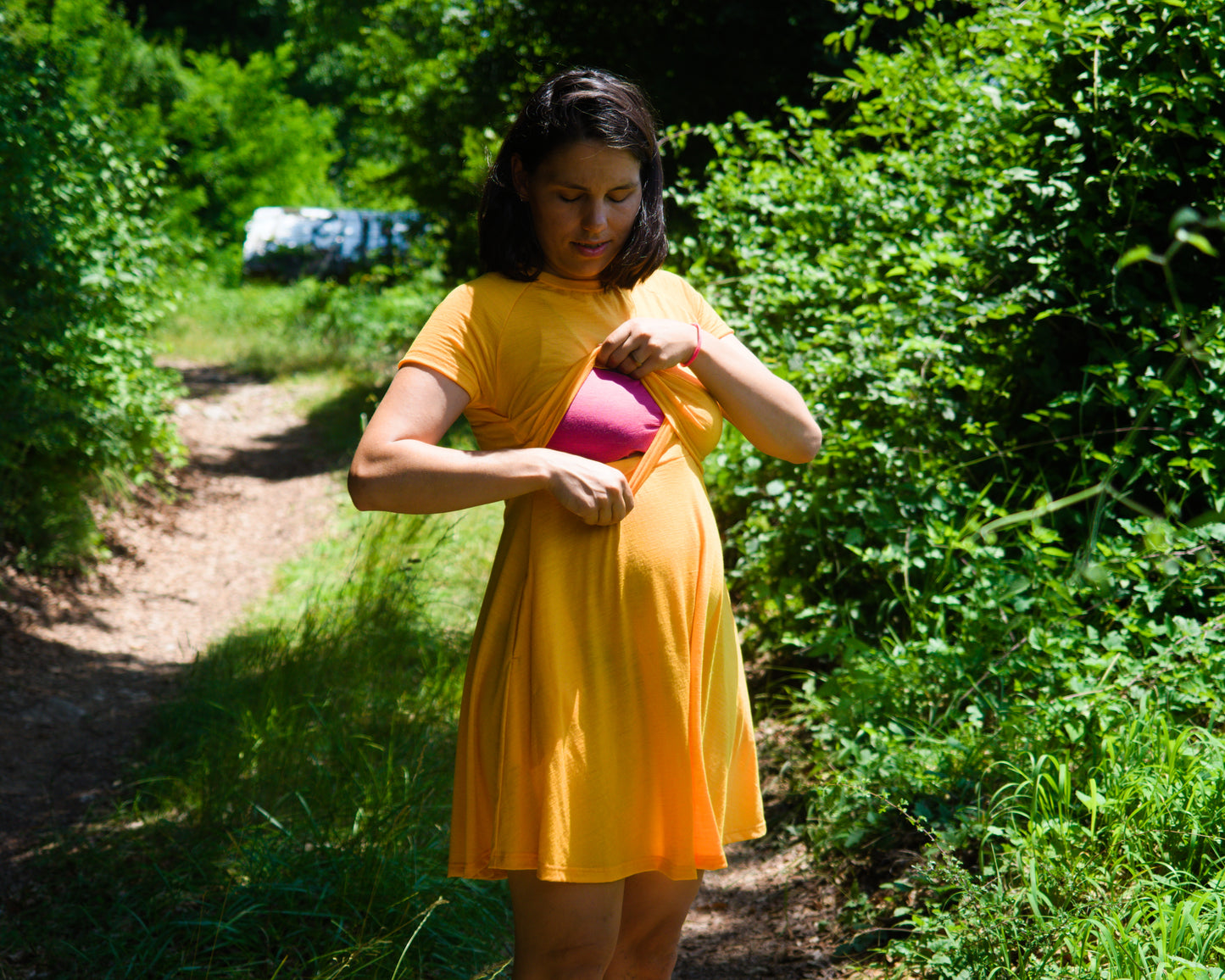 Thin Merino Dress for Breastfeeding