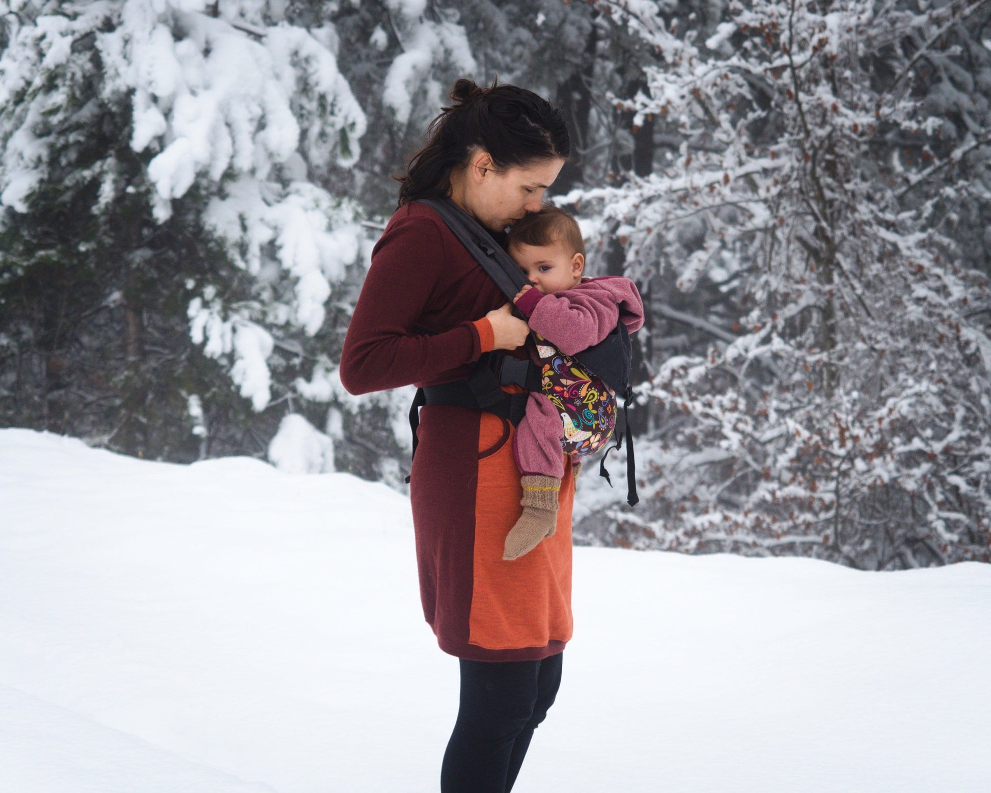 Elegant Nursing Dress from Merino | Beautiful Wool Dress for Breastfeeding | Warm and Practical Lactating Sweater