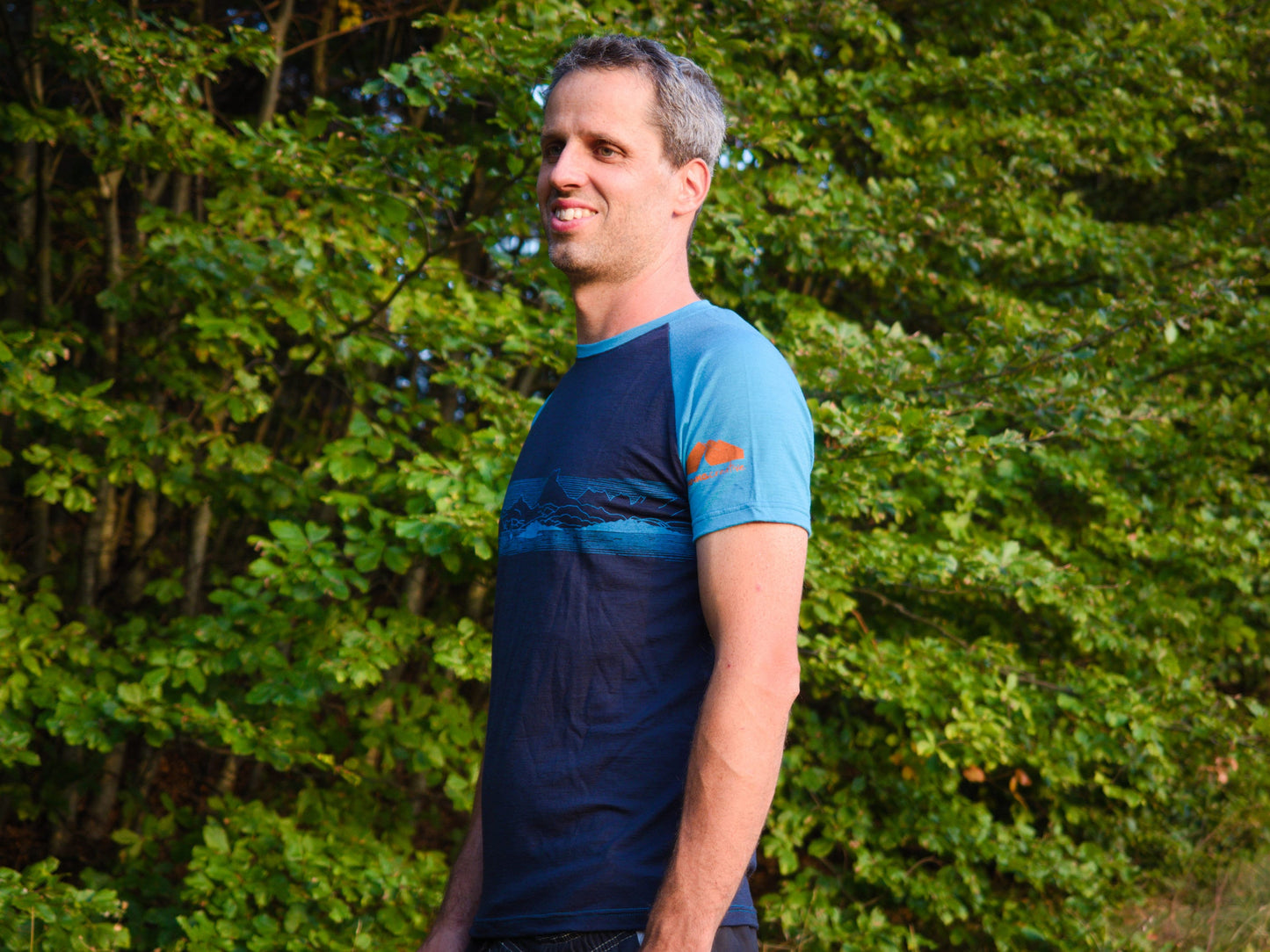 Mountain Print Merino T-shirt for Men
