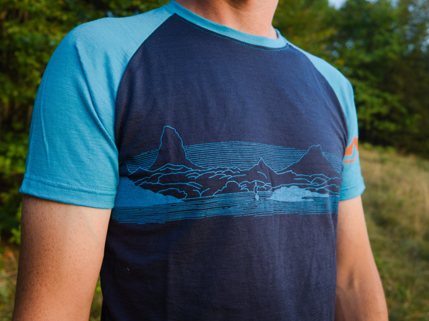Mountain Print Merino T-shirt for Men