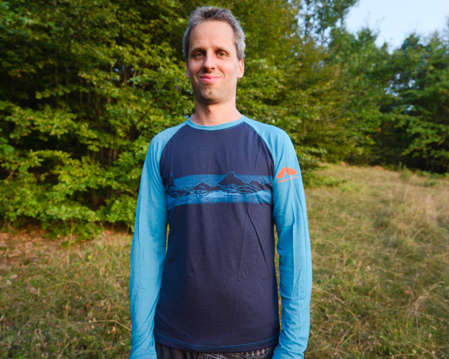 Mountain Print Merino T-shirt for Men