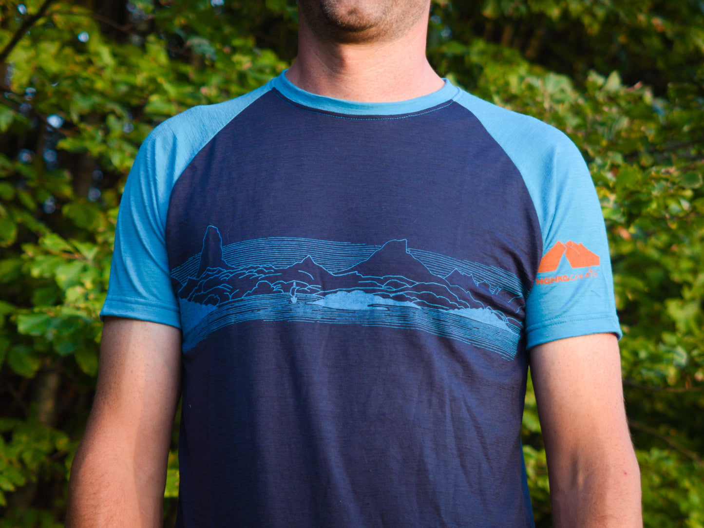 Mountain Print Merino T-shirt for Men